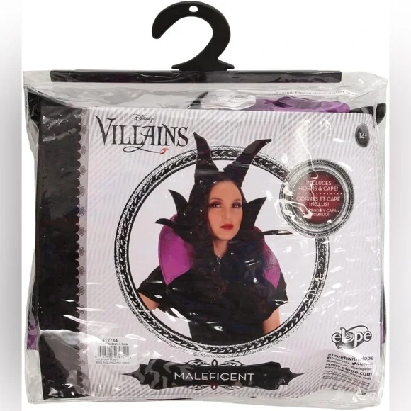 Dark Grunge Whimsigoth Halloween Costume Disney Villains Maleficent Horns & Cape - Picture 4 of 8